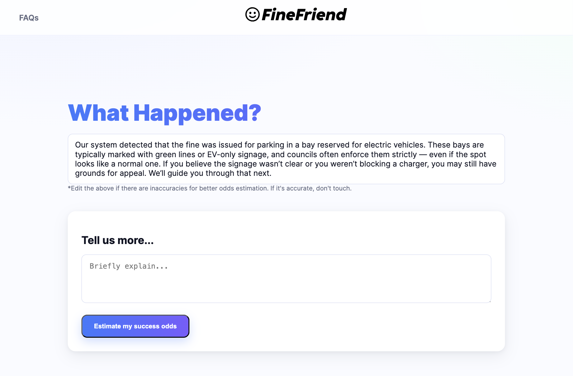 FineFriend first step analysis